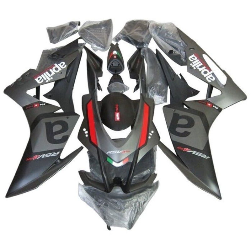 Aprilia RSV4 1000 (2016-2020) Matte Gray, Black, Red Fairings No Seat Cowl No Bolt Kit No Tank