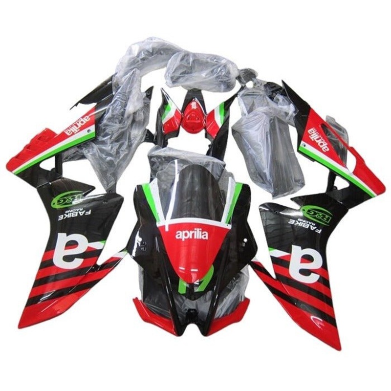 Aprilia RSV4 1000 (2016-2020) Red, Black, Green Stripe Fairings No Seat Cowl No Bolt Kit No Tank