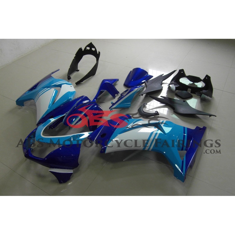 Fairings for Kawasaki Ninja 250R (2008-2013) Dark Blue, Light Blue, White No Seat Cowl No Bolt Kit No Tank