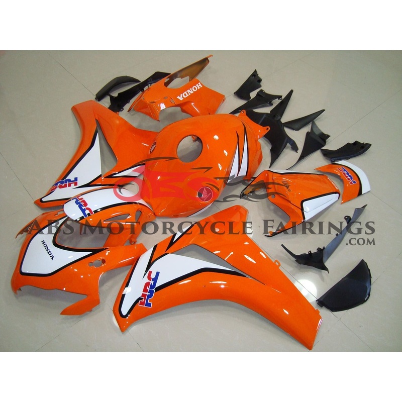 Honda CBR1000RR (2008-2011) Orange & White HRC Fairings No Seat Cowl No Bolt Kit No Tank