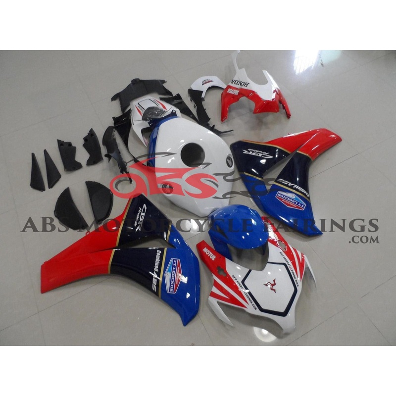 Honda CBR1000RR (2008-2011) White, Blue & Red TT Legends Fairings No Seat Cowl No Bolt Kit No Tank