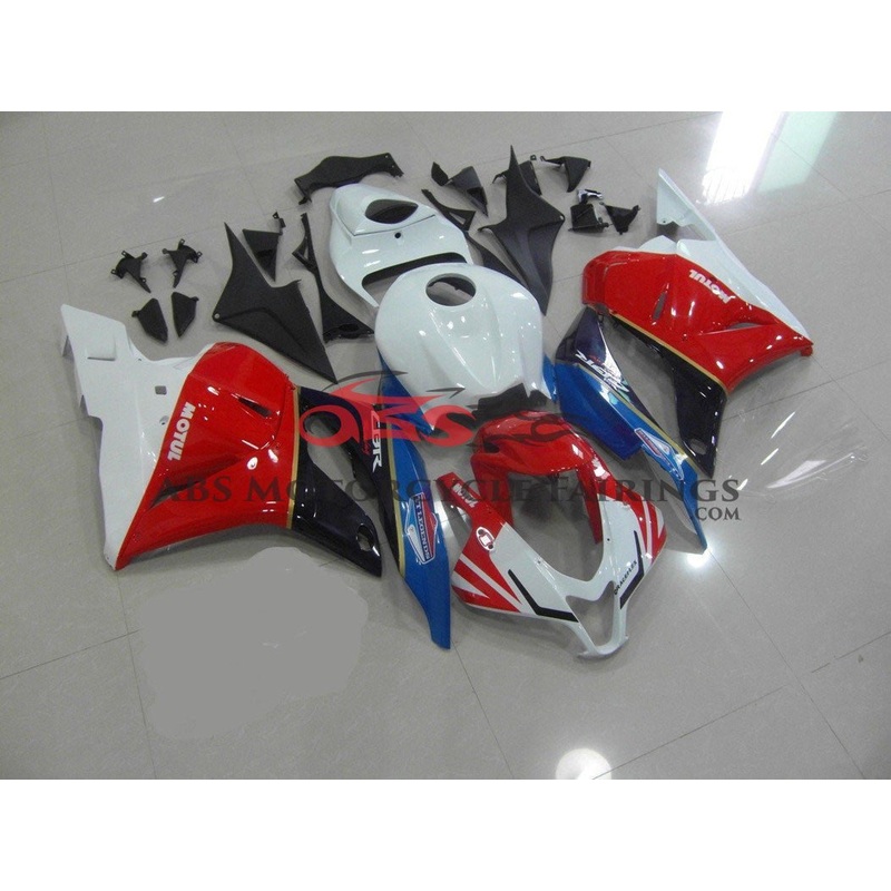 Honda CBR600RR (2009-2012) White, Red, Black & Blue TT Legends Fairings No Seat Cowl No Bolt Kit No Tank
