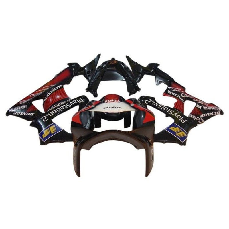Honda CBR900RR 929 (2000-2001) Black, Red, PlayStation Fairings Clear Windscreen: Free No Bolt Kit