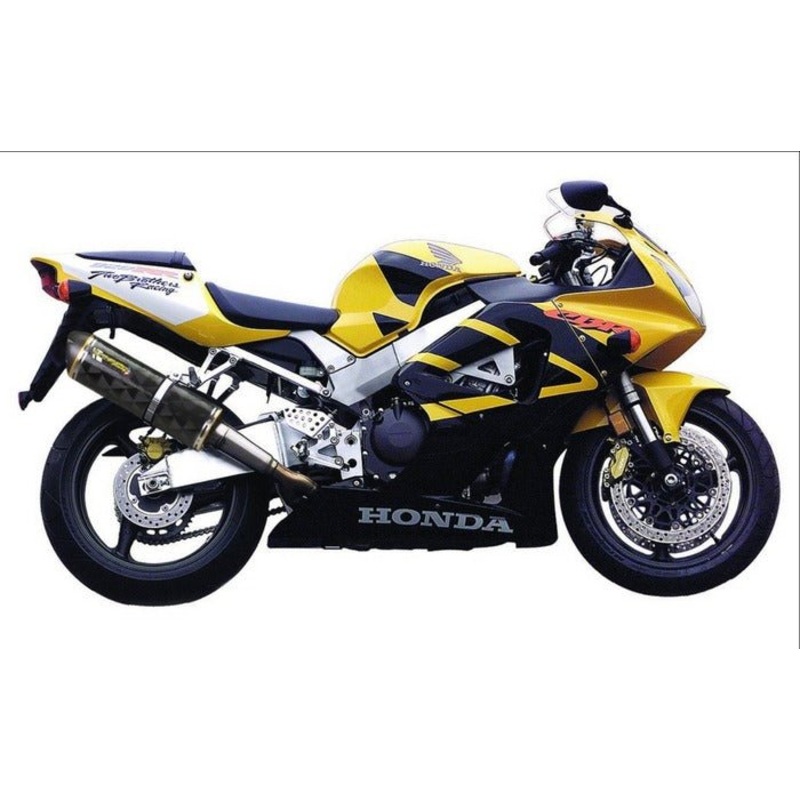 Honda CBR900RR 929 (2000-2001) Black, Yellow, White Fairings Clear Windscreen: Free No Bolt Kit