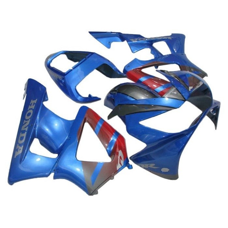 Honda CBR900RR 929 (2000-2001) Blue, Red, Gray Fairings Clear Windscreen: Free No Bolt Kit
