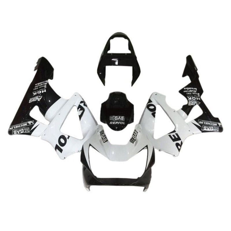 Honda CBR900RR 929 (2000-2001) White, Black Repsol Fairings Clear Windscreen: Free No Bolt Kit