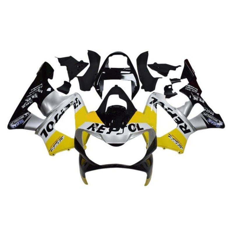 Honda CBR900RR 929 (2000-2001) Yellow, Black, Repsol Fairings Clear Windscreen: Free No Bolt Kit