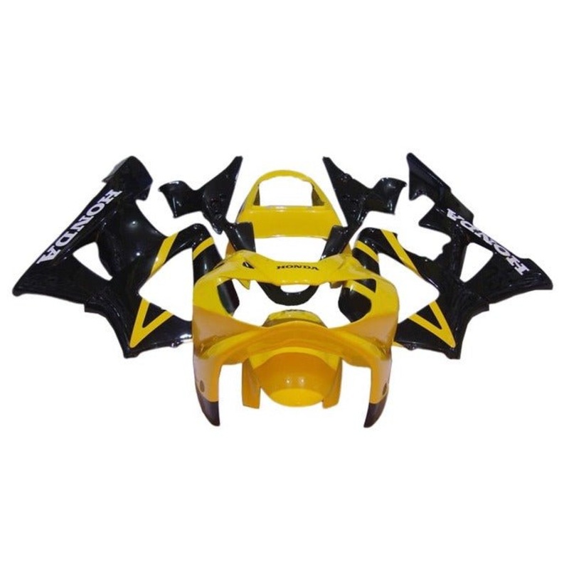 Honda CBR900RR 929 (2000-2001) Yellow, Black, White Fairings Clear Windscreen: Free No Bolt Kit
