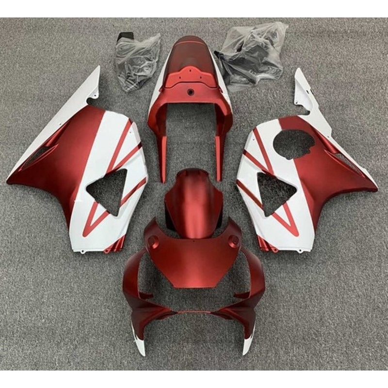 HONDA CBR900RR 954 (2002-2003) Matte Red, White Fairings Clear Windscreen: Free No Bolt Kit
