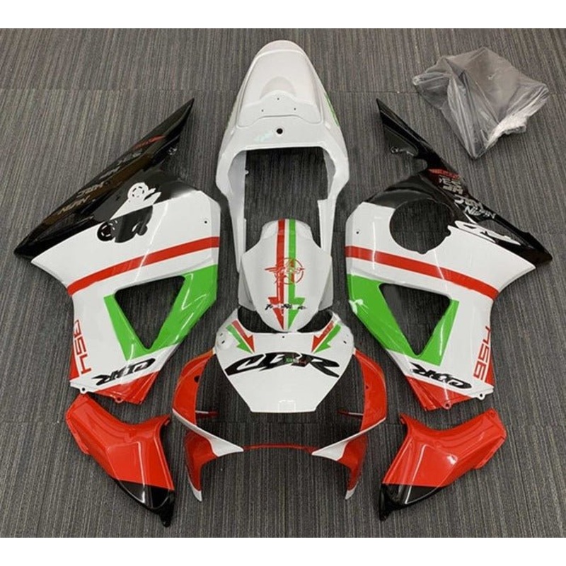 HONDA CBR900RR 954 (2002-2003) White, Red, Green Fairings Clear Windscreen: Free No Bolt Kit
