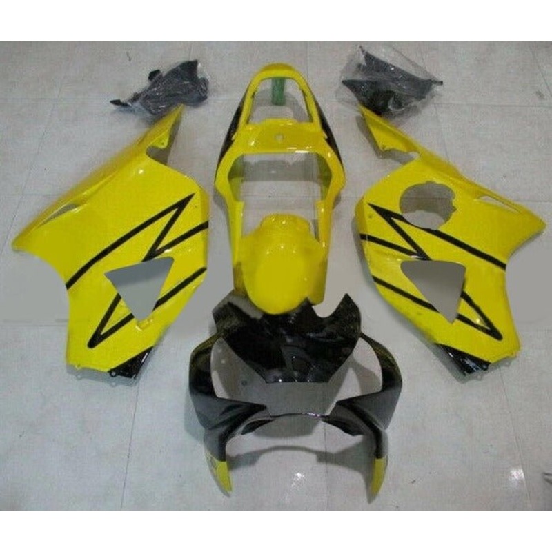 HONDA CBR900RR 954 (2002-2003) Yellow, Black Stripes Fairings Clear Windscreen: Free No Bolt Kit