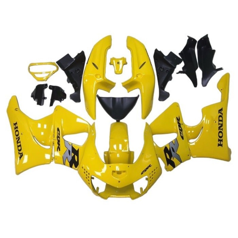 Honda CBR900RR Fairings (1998-1999) Yellow Free Clear Windscreen No Bolt Kit