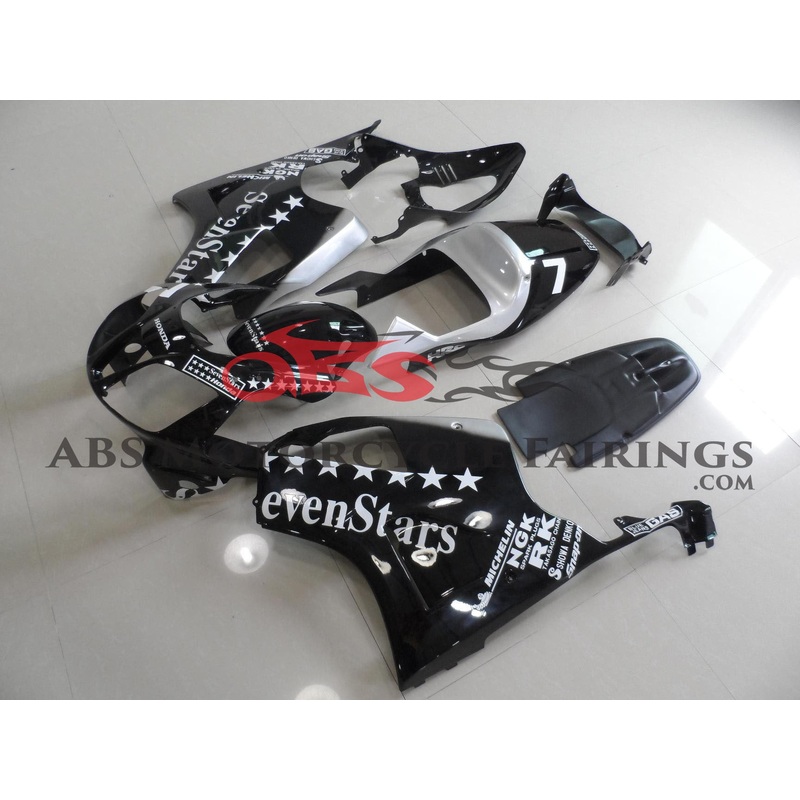 Honda VTR1000SP1 Fairings (2000-2003) Black Seven Stars Seven Star Clear (Injection Mold) Select Bolt Kit