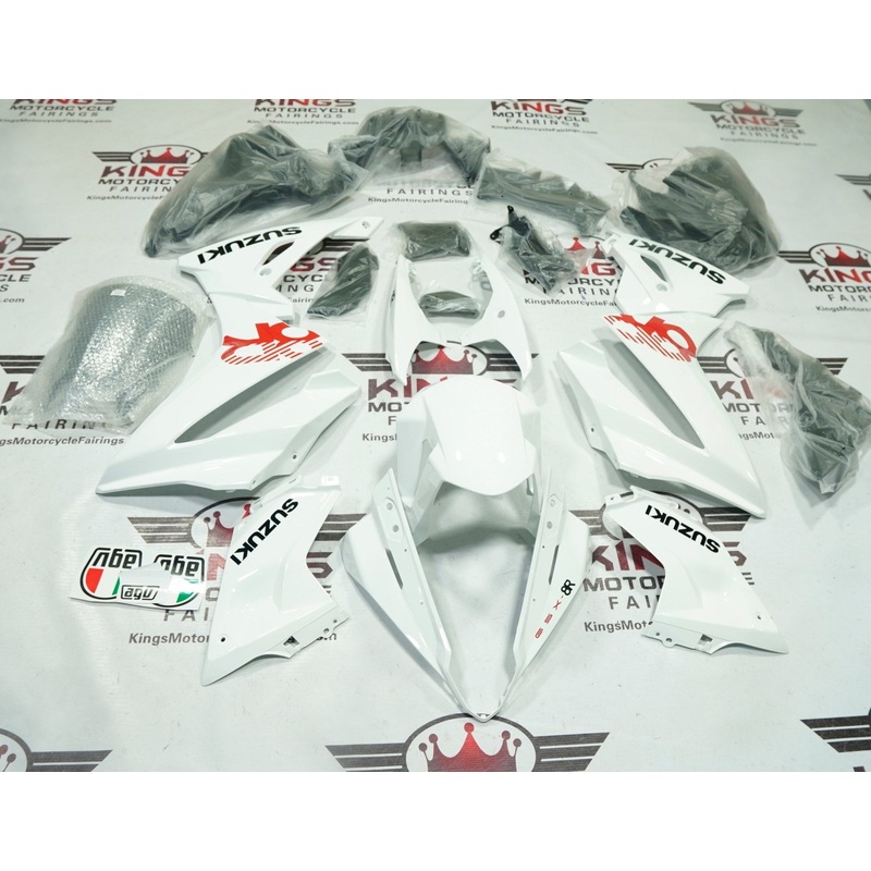 Suzuki GSX-8R Fairings (2024-2025) White, Black, Red Free Clear Windscreen No Bolt Kit