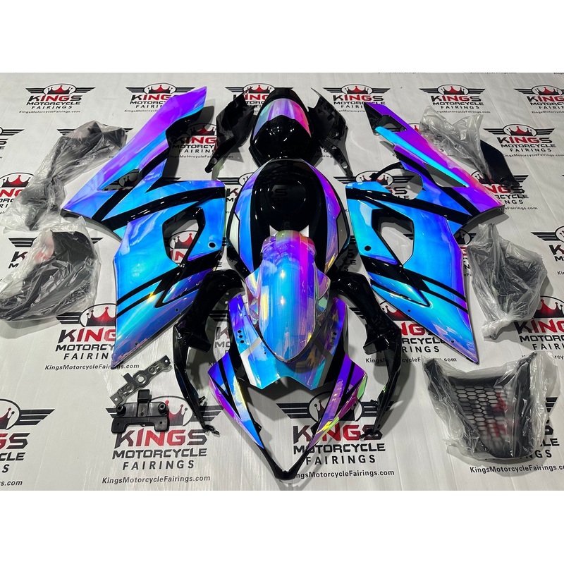 Suzuki GSXR1000 (2005-2006) Blue, Pink, Chrome Chameleon Fairings No Seat Cowl No Bolt Kit No Tank