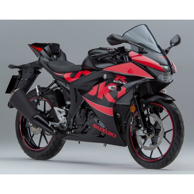 Suzuki GSXR125 Fairings (2017-2025) Black, Red Free Clear Windscreen No Bolt Kit