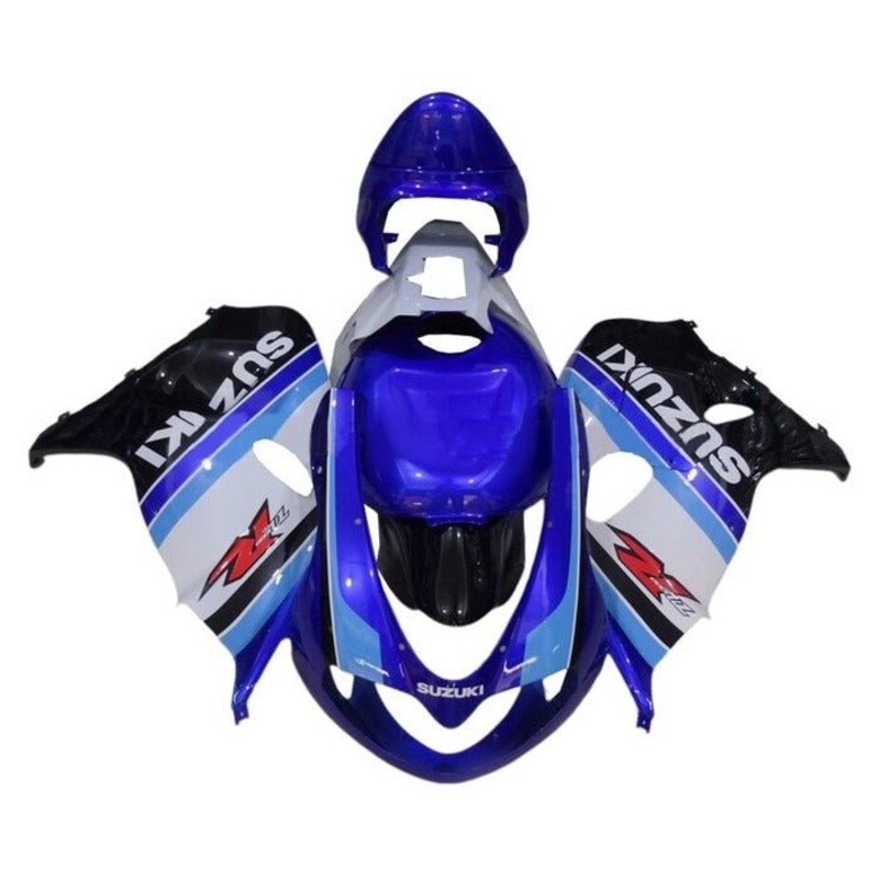 Suzuki TL1000R (1998-2003) Blue Stripe Fairings Clear Windscreen: Free No Bolt Kit No Tank Cover