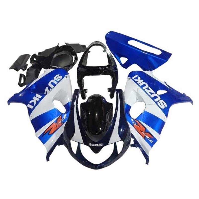 Suzuki TL1000R (1998-2003) White, Double Blue, Black Fairings Clear Windscreen: Free No Bolt Kit No Tank Cover