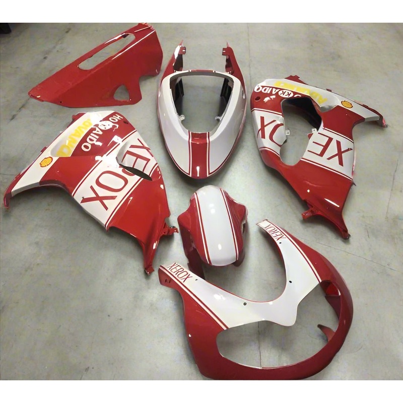 Suzuki TL1000R (1998-2003) White, Red Xerox Fairings Clear Windscreen: Free No Bolt Kit No Tank Cover