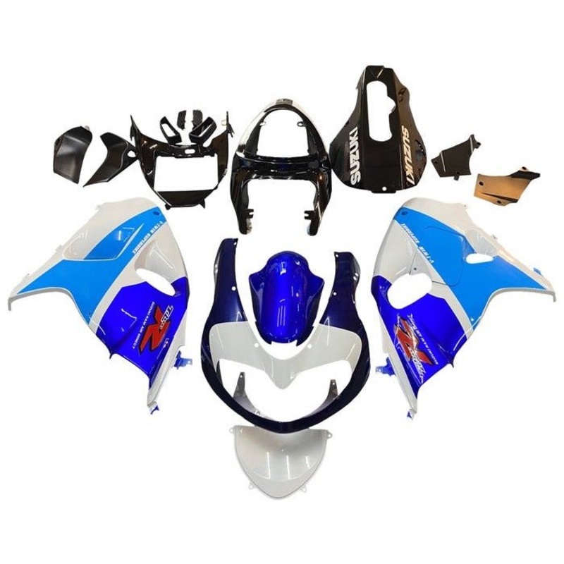 Suzuki TL1000R (1998-2003) White, Triple Blue, Black Fairings Clear Windscreen: Free No Bolt Kit No Tank Cover