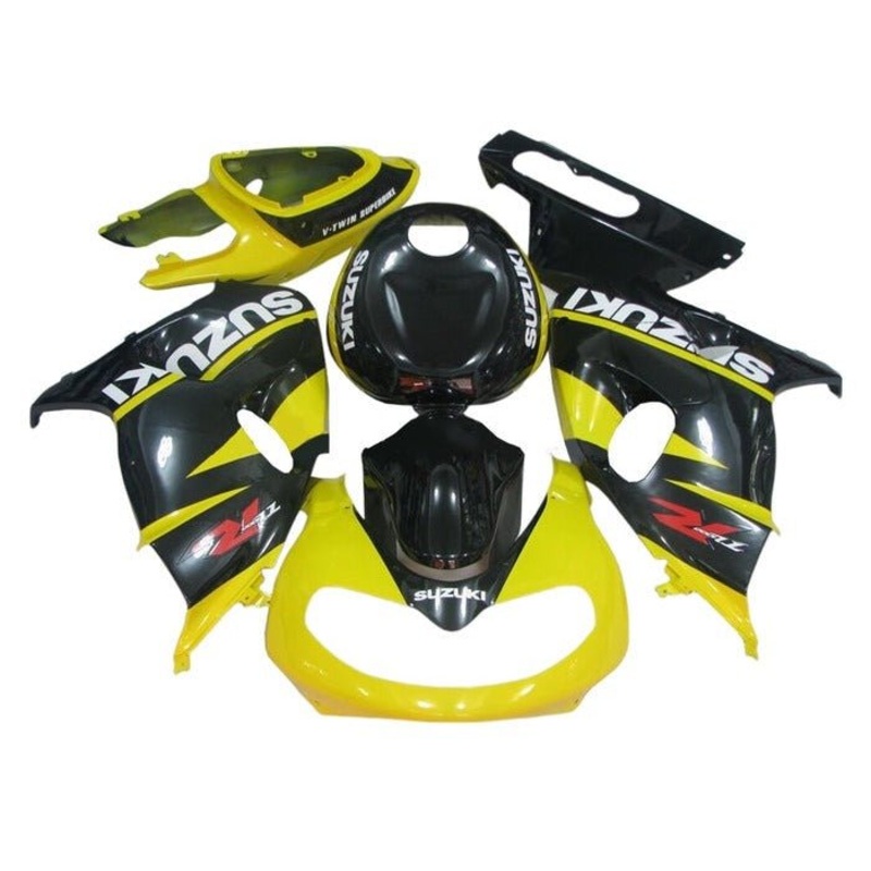 Suzuki TL1000R (1998-2003) Yellow, Black, White Fairings Clear Windscreen: Free No Bolt Kit No Tank Cover