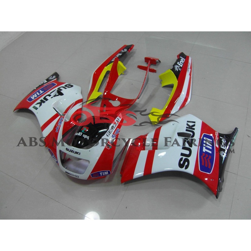 Tim Red & White 1991-1996 Suzuki RGV250 VJ22 Tim Red & White Clear (Injection Mold) Select Bolt Kit