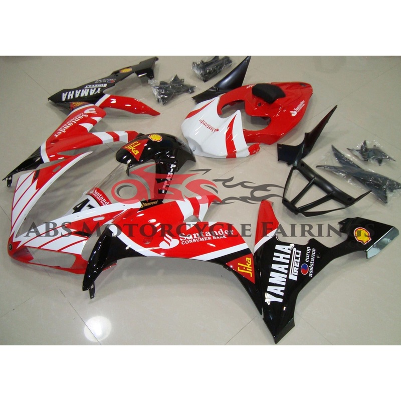 Yamaha YZF-R1 (2004-2006) White, Red & Black Santander Fairings No Seat Cowl No Bolt Kit No Tank