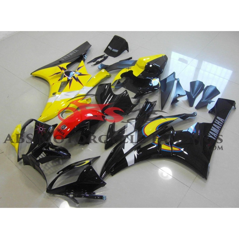 Yamaha YZF-R6 (2006-2007) Black, Yellow, Sun & Moon Fairings No Seat Cowl No Bolt Kit No Tank