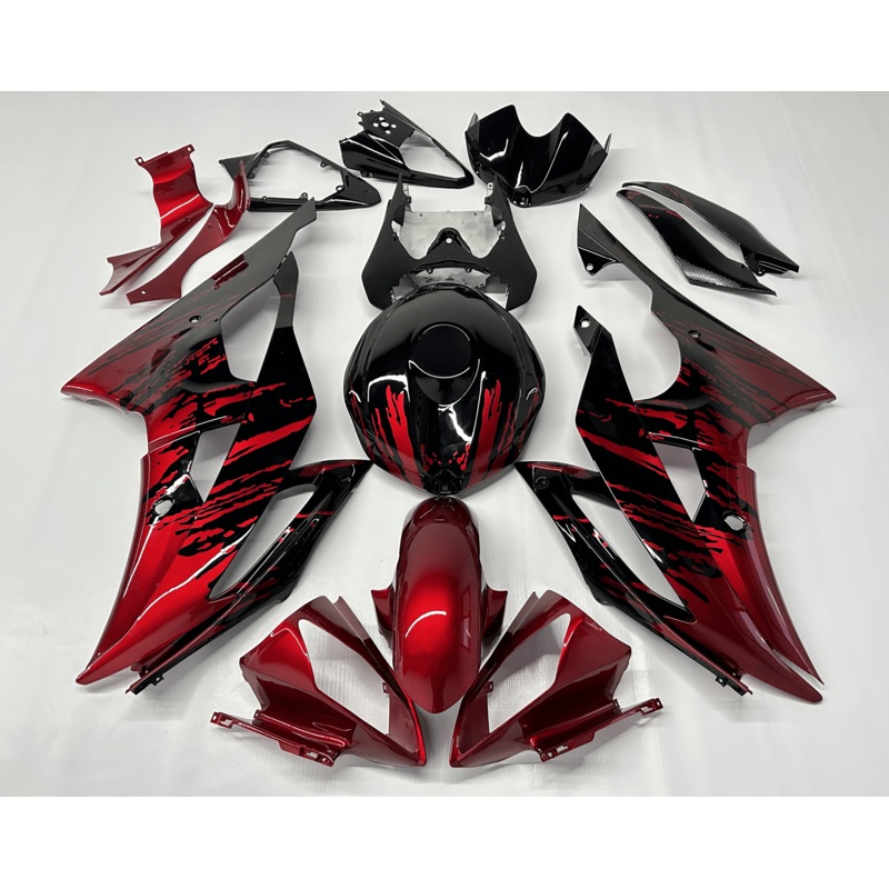 Yamaha YZF-R6 (2008-2016) Candy Red, Black Fade Fairings No Seat Cowl No Bolt Kit No Tank