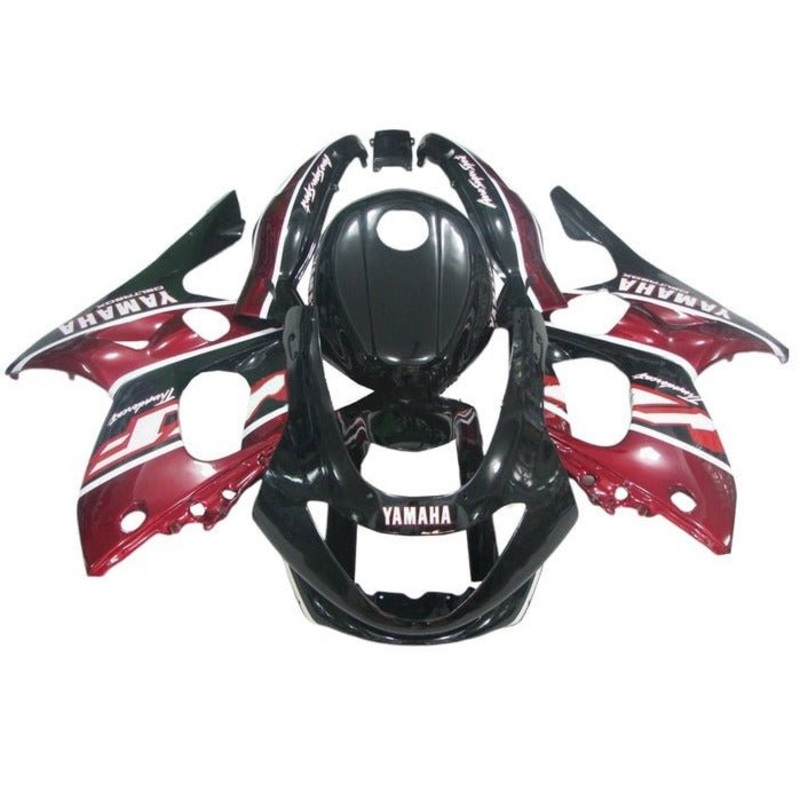 YAMAHA YZF600R (1998-2007) Black, Dark Red, White Fairings Clear Windscreen: Free No Bolt Kit No Tank Cover