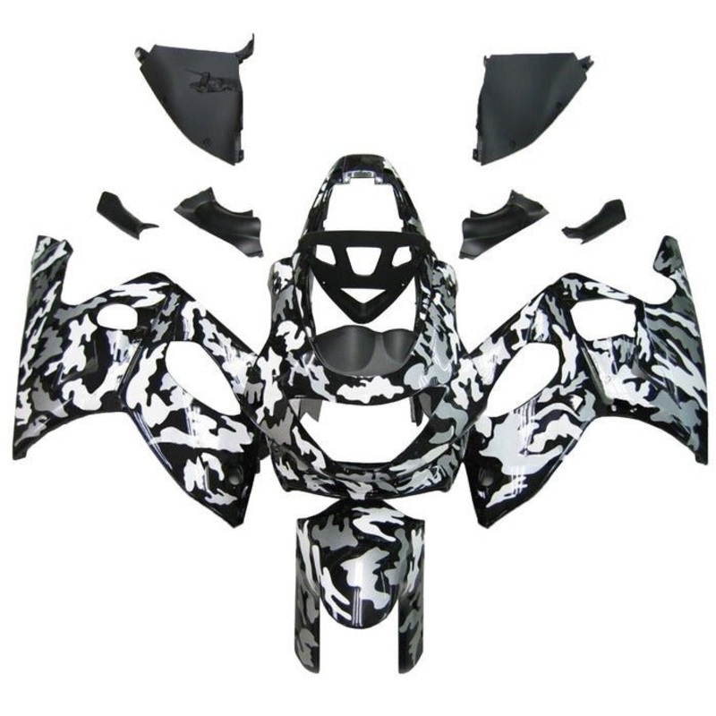 YAMAHA YZF600R (1998-2007) Black, Gray, Camouflage Fairings Clear Windscreen: Free No Bolt Kit No Tank Cover