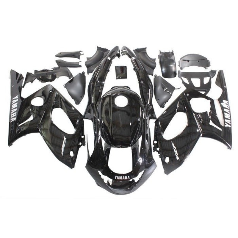 YAMAHA YZF600R (1998-2007) Black, White Fairings Clear Windscreen: Free No Bolt Kit No Tank Cover