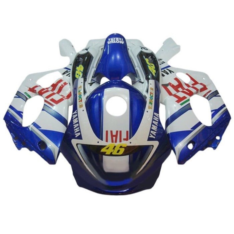 YAMAHA YZF600R (1998-2007) Blue, White, Red Fiat 46 Fairings Clear Windscreen: Free No Bolt Kit No Tank Cover