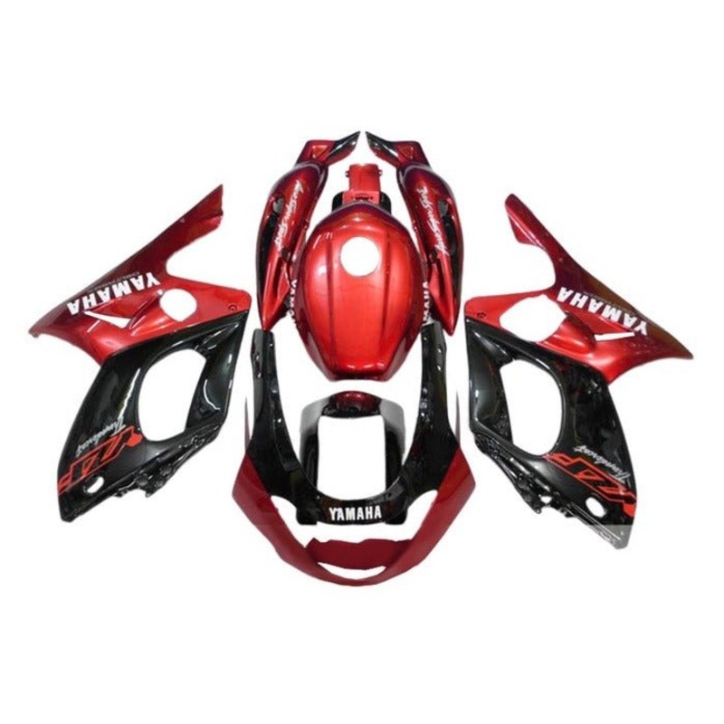 YAMAHA YZF600R (1998-2007) Dark Red, Black, White Fairings Clear Windscreen: Free No Bolt Kit No Tank Cover