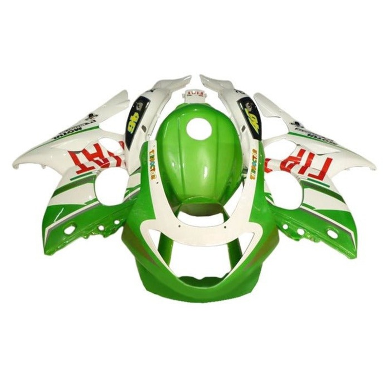 YAMAHA YZF600R (1998-2007) Green, White, Red Fiat Fairings Clear Windscreen: Free No Bolt Kit No Tank Cover