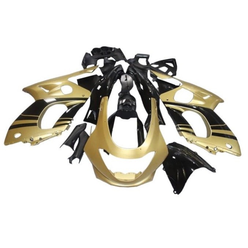 YAMAHA YZF600R (1998-2007) Light Gold, Black Fairings Clear Windscreen: Free No Bolt Kit No Tank Cover