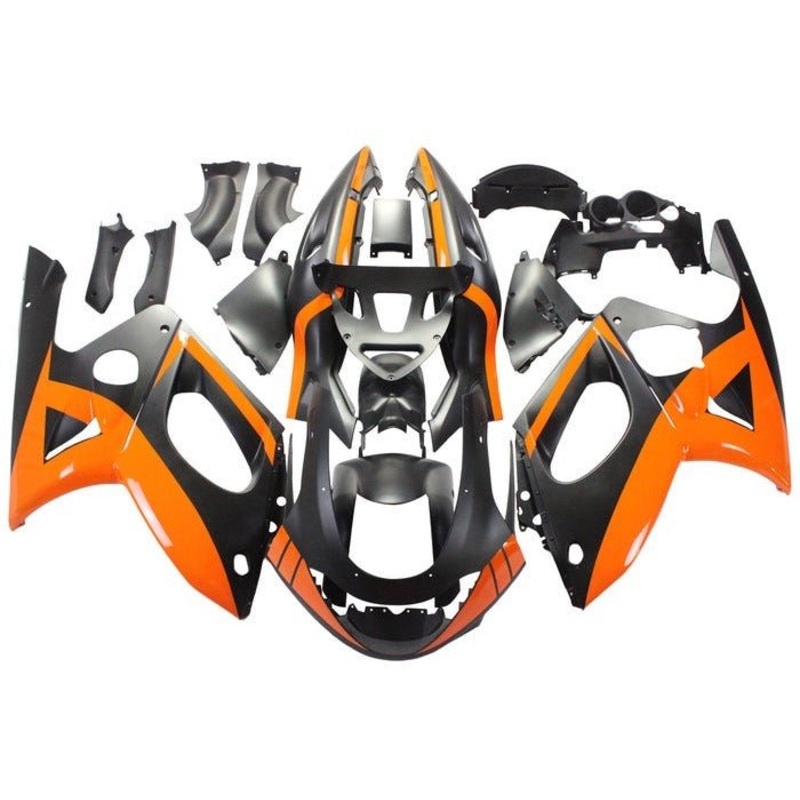 YAMAHA YZF600R (1998-2007) Orange, Matte Black Fairings Clear Windscreen: Free No Bolt Kit No Tank Cover