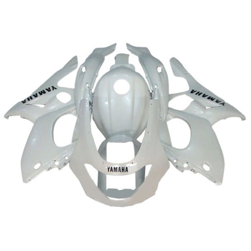 YAMAHA YZF600R (1998-2007) Pearl White Fairings Clear Windscreen: Free No Bolt Kit No Tank Cover