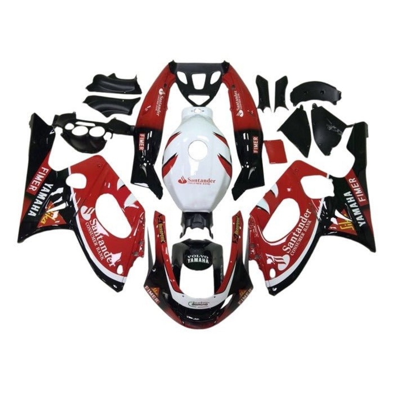 YAMAHA YZF600R (1998-2007) Red, Black Santander Fairings Clear Windscreen: Free No Bolt Kit No Tank Cover