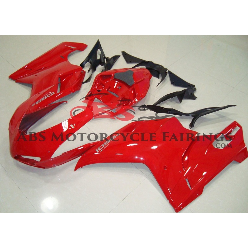 Ducati 1098 (2007-2012) Red Fairings Clear Windscreen: Free No Seat Cowl No Bolt Kit