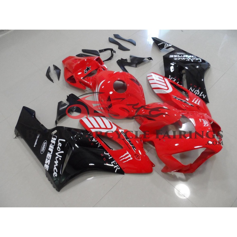 Honda CBR1000RR (2004-2005) Red, Black & White Monster Fairings No Seat Cowl No Bolt Kit No Tank