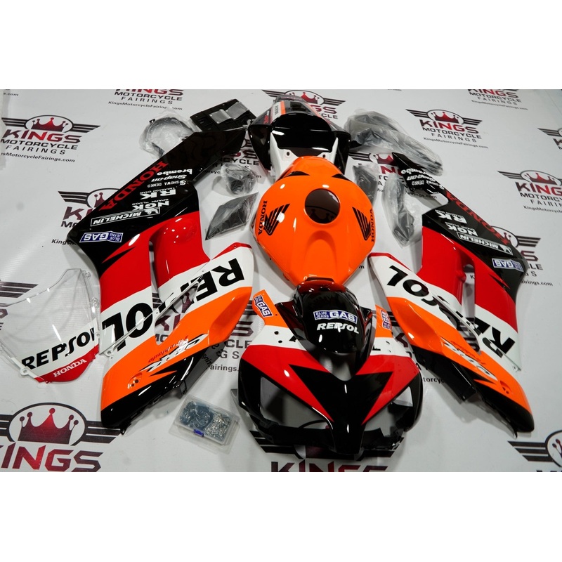 HONDA CBR1000RR (2006-2007) Black, Orange, White & Red Repsol Fairings No Seat Cowl No Bolt Kit No Tank