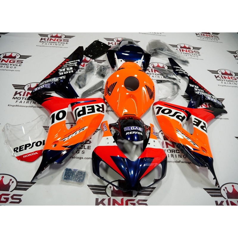 Honda CBR1000RR (2006-2007) Orange, Dark Blue, Red & White REPSOL Fairings No Seat Cowl No Bolt Kit No Tank