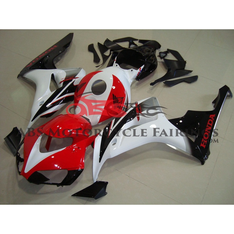 Honda CBR1000RR (2006-2007) White, Red & Black Fairings No Seat Cowl No Bolt Kit No Tank