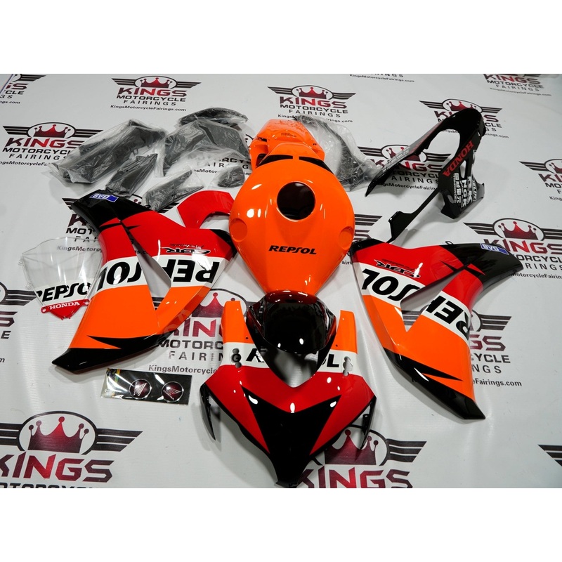 Honda CBR1000RR (2008-2011) Orange, Black & Red Repsol Fairings No Seat Cowl No Bolt Kit No Tank