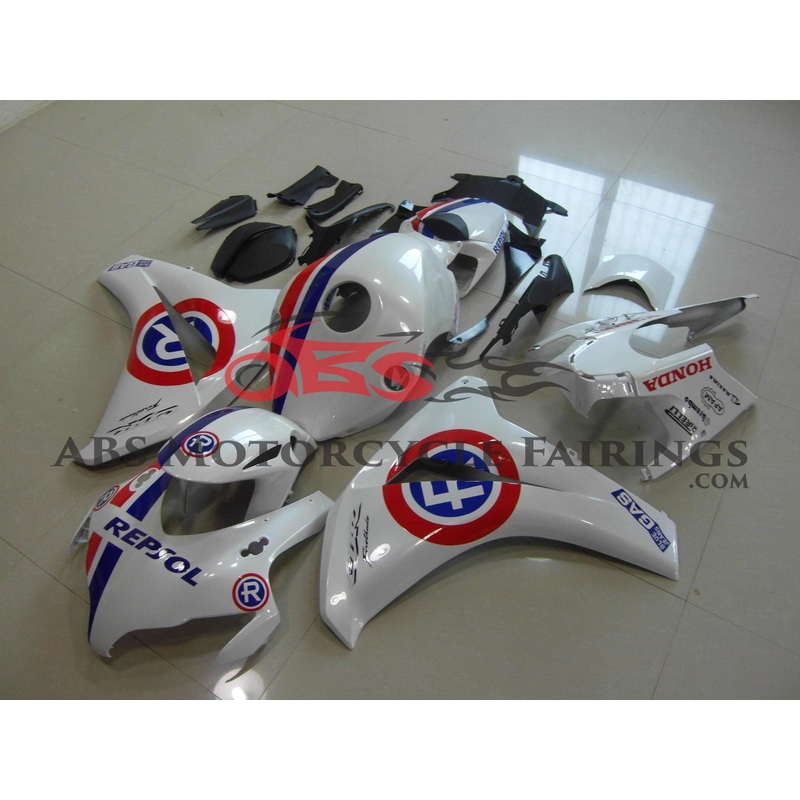 Honda CBR1000RR (2008-2011) White, Blue & Red Repsol Fairings No Seat Cowl No Bolt Kit No Tank
