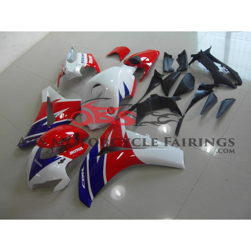 Honda CBR1000RR (2008-2011) White, Red & Blue Motul Fairings No Seat Cowl No Bolt Kit No Tank
