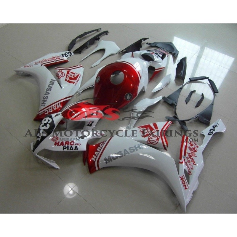 Honda CBR1000RR (2012-2016) White & Candy Apple Red MUSASHI Fairings No Seat Cowl No Bolt Kit No Tank