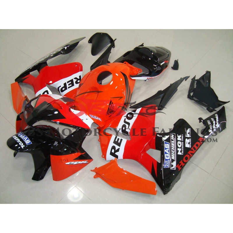 Honda CBR600RR (2005-2006) Orange, Red, White & Black Repsol Fairings No Seat Cowl No Bolt Kit No Tank