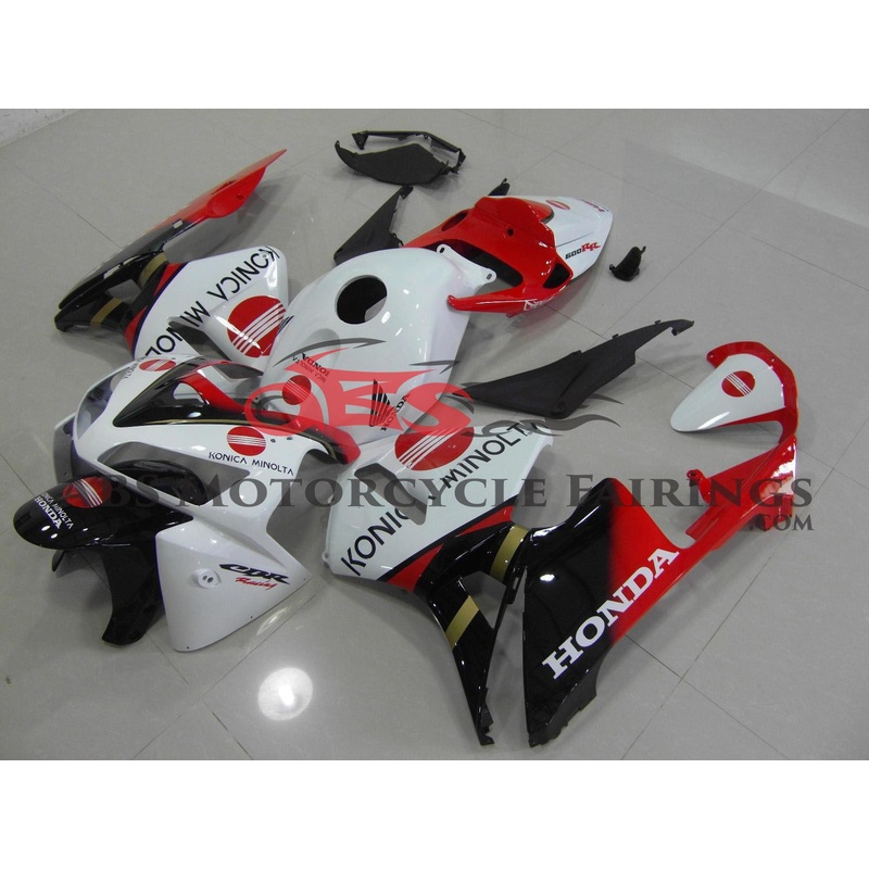 Honda CBR600RR (2005-2006) White, Red & Black Konica Minolta Race Fairings No Seat Cowl No Bolt Kit No Tank